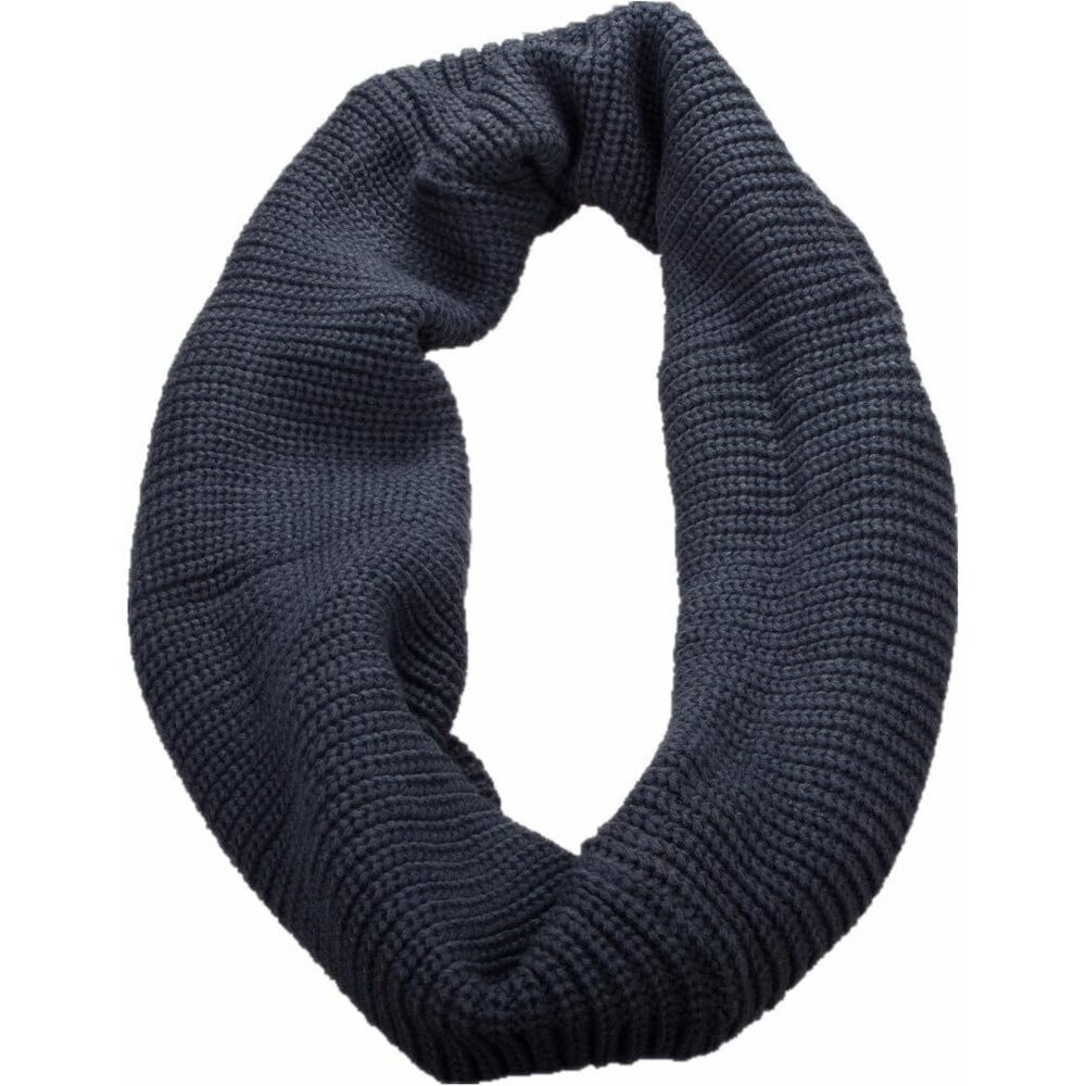 Women's Dark Grey Thick Ribbed Knit Winter Infinity Circle Loop Scarf - Picture 2 of 4